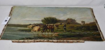 Attributed to Constant Troyon (French, 1810-1865), Oil on canvas, Bears signature 'C. Troyon'