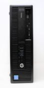 A pre-owned HP ProDesk 600 G2 SFF PC with Intel Pentium G4400 3.30Ghz CPU, 8GB RAM and 480GB storage