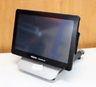 A pre-owned Oracle Micros Workstation 6 Terminal with Stand (P/N: 7331285).