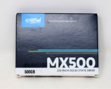Three boxed as new 500GB Crucial MX500 2.5