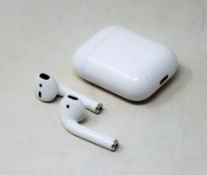 A pre-owned Apple Airpods (2nd Gen A2031+A2032) with charging case (A1602) (Some cosmetic marks to