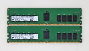 Eight as new Micron MTA18ASF2G72PDZ-2G6E1SI 16GB 2Rx8 PC4-2666V-RE2-12 Server Memory Modules (Not in