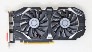 A pre-owned MSI GeForce GTX 1060 3GT OC graphics card (Untested - Sold as seen)