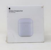 A boxed as new Apple Wireless Charging Case for AirPods (M/N: MR8U2ZM/A) (Box sealed, some damage to