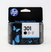 Sixty boxed as new HP 301 Black Ink Cartridges (P/N: CH561EE UUS) (EXP: May 2022) (Some boxes