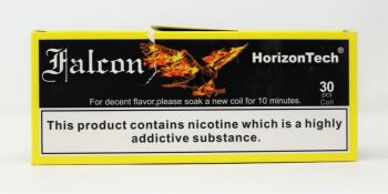 Forty packs of three HorizonTech Falcon M-Dual 0.38ohm Dual Mesh Coils (Over 18's only).