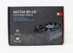 A boxed as new Noctua NH-L9i chromax.black Low-Profile CPU Cooler for Intel LGA115x (Box opened).