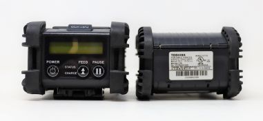 Five pre-owned Toshiba TEC B-EP2DL Portable Label Printers (Untested, sold as seen).