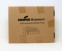 A box of 1000 as new Eaton Bussmann SR-5H-4A-AP T 4A 250VAC Sub-Miniature Radial Fuses (Box