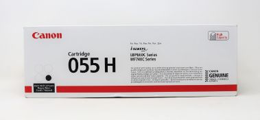 Two boxed as new Canon 055H High Capacity Black Toner Cartridges (M/N: 3020C004 AA) (Boxes sealed).
