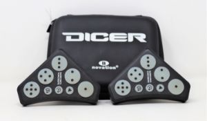 A pre-owned pair of Novation Dicer DJ Midi Controllers (Cables, start guide and storage case