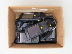 Eight pre-owned Motorola MC659B-PDOBAA00100 Hand Held Computer/Barcode Scanners (No batteries