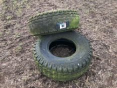 Pair 12.5/80-15.3 wheels with one rim and single tyre