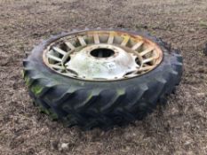 Pair 11.2R48 row crop wheels and tyres