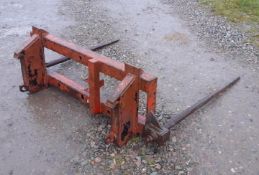 Twin Tine Bale Spike with Quicke Brackets