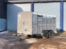 Ifor Williams 12ft twin axle livestock trailer with partition. Model No: TA510G12. Serial No: 176726