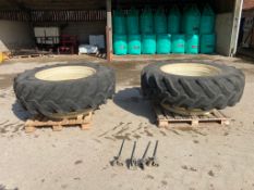 Pair of 18.4R38 Pirelli dual wheels & tyres