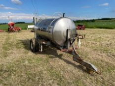 Chafer stainless steel tank, trailed single axle on 11.5/80-15.3 wheels and tyres with Honda pump