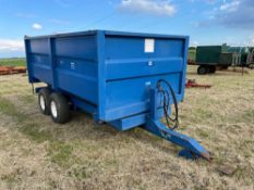 1986 AS Marston 8t twin axle grain trailer, manual tailgate and grain chute on 11.5/80-15.3 wheels a