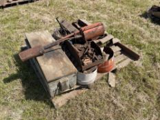 Various spare sincluding toolbox, pins and weed burner