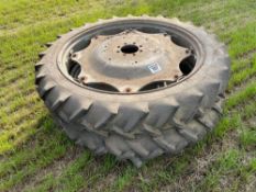 Pair Michelin 9.5-44 (8 stud) row crop wheels and tyres