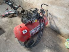 2012 Sealey VDC100 100l 3HP power mobile air compressor, single phase