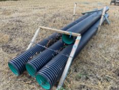 4No. 6m long 0.3m diameter plastic pipe