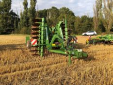 2012 Amazone Catros+ 4001-2 4m hydraulic folding discs with hydraulic adjustable rear packer. Serial