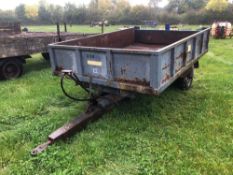 Ranch single axle tipping trailer, no hydraulic ram