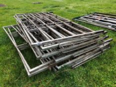 13No. galvanised 10ft hurdles