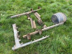 2No. cattle brushes with brackets