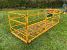 Pallet tine mounted man platform, 12ft x 4.5ft