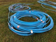 Quantity blue alkathene piping
