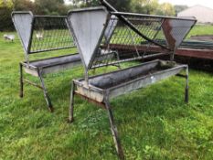 2No. Galvanised 8ft freestanding hayrack and trough