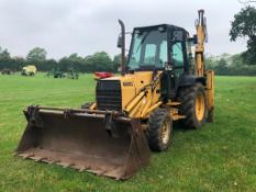 1989 Ford 655C Xtra dig backhoe loader with 4 in 1 front bucket on 10.5/80-16 front and 15.5/85-28 r