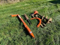 Gallagher linkage mounted post hole borer