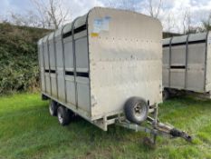 Ifor Williams 12ft cattle trailer with detachable body, spare wheel and partion. NO VAT