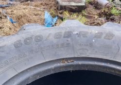 Pair of Michelin tyres 600/65R28. Stored near Bungay, Suffolk.