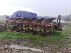 Kverneland 5 furrow vari-width plough and various spare parts. Stored near Bungay, Suffolk.
