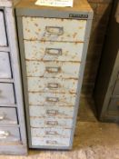 Metal 9 Drawer Cabinet - 94cm x 28cm x 41cm Stored Gorleston, Norfolk. No VAT on this lot.