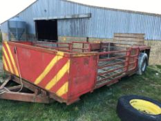 Livestock Trailer, 2.9m wide and 6.4m long. Stored near West Grinstead, Sussex.