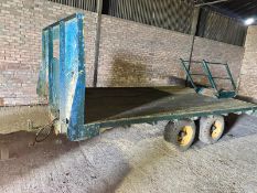 Flat bed trailer - 4.2m c/w steps and light board. Stored Chatteris, Cambridgeshire.