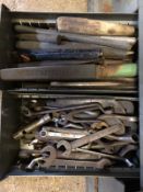 Quantity of spanners and chisels. No VAT on this lot.