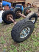 Ex Army Axles and tyres. Stored near Bungay, Suffolk.