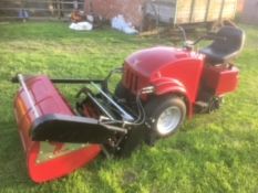 Moore Mower, ride on cylinder mower with hydraulic driven cylinder and high tip grass box,
