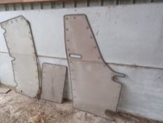 Window protectors for Case CS/Steyr cab. Stored near Norwich, Norfolk.
