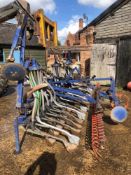 Nordsten drill Rear coulter bar with front hopper 4 metres. Stored near Pulham Market, Norfolk.
