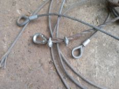 Quantity of bowden cable with eye splices. Stored near Norwich, Norfolk.