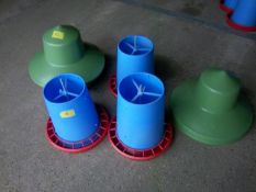 4 x Manola Feeder c/w Outdoor Rainguard & Scratch Ring. Stored near Beccles, Suffolk.