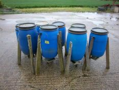 8 x Pheasant Barrel Pan Feeders (40kg approx.). Stored near Beccles, Suffolk. No VAT on this lot.